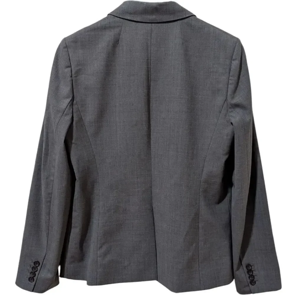 J.Crew 1035 Bi-Stretch Blazer Wool Blend Tollegno 1900 Grey Size 12 STY 95961